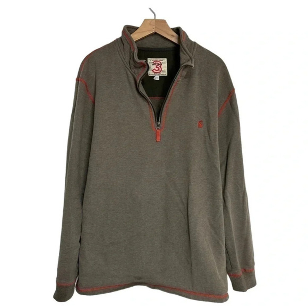 Vintage Tom Joules XL brown 1/4 zip heavy weight Rugby‎ pull on sweatshirt